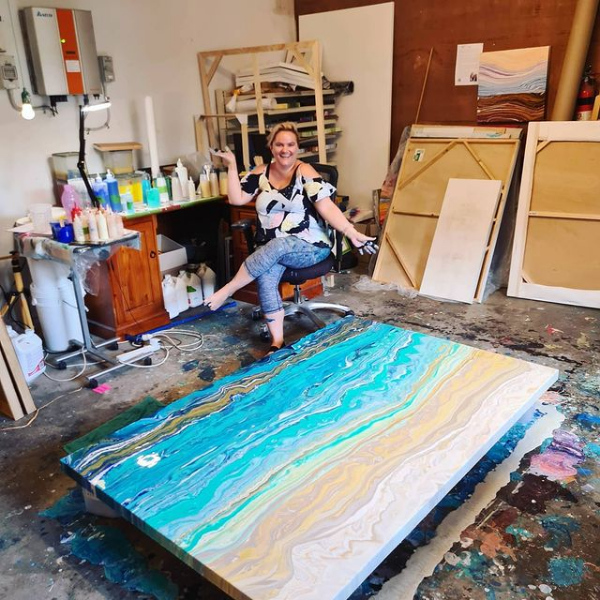 Chloe Wigg in her studio